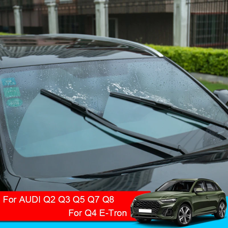 

2pcs Car Windshield Wiper Blades Rubber For Audi E-Tron Q2 GA Q3 8U F3 Q4 E-Tron Q5 8R FY Q7 4L 4M Q8 2005-2024 Auto Accessories