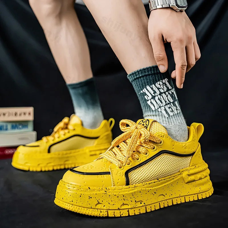 

Men's Shoes 2025 Summer Mesh Breathable Casual Sport Shoes Fashion Trend Versatile Thick Soled Height Increasing Chunky sneakers