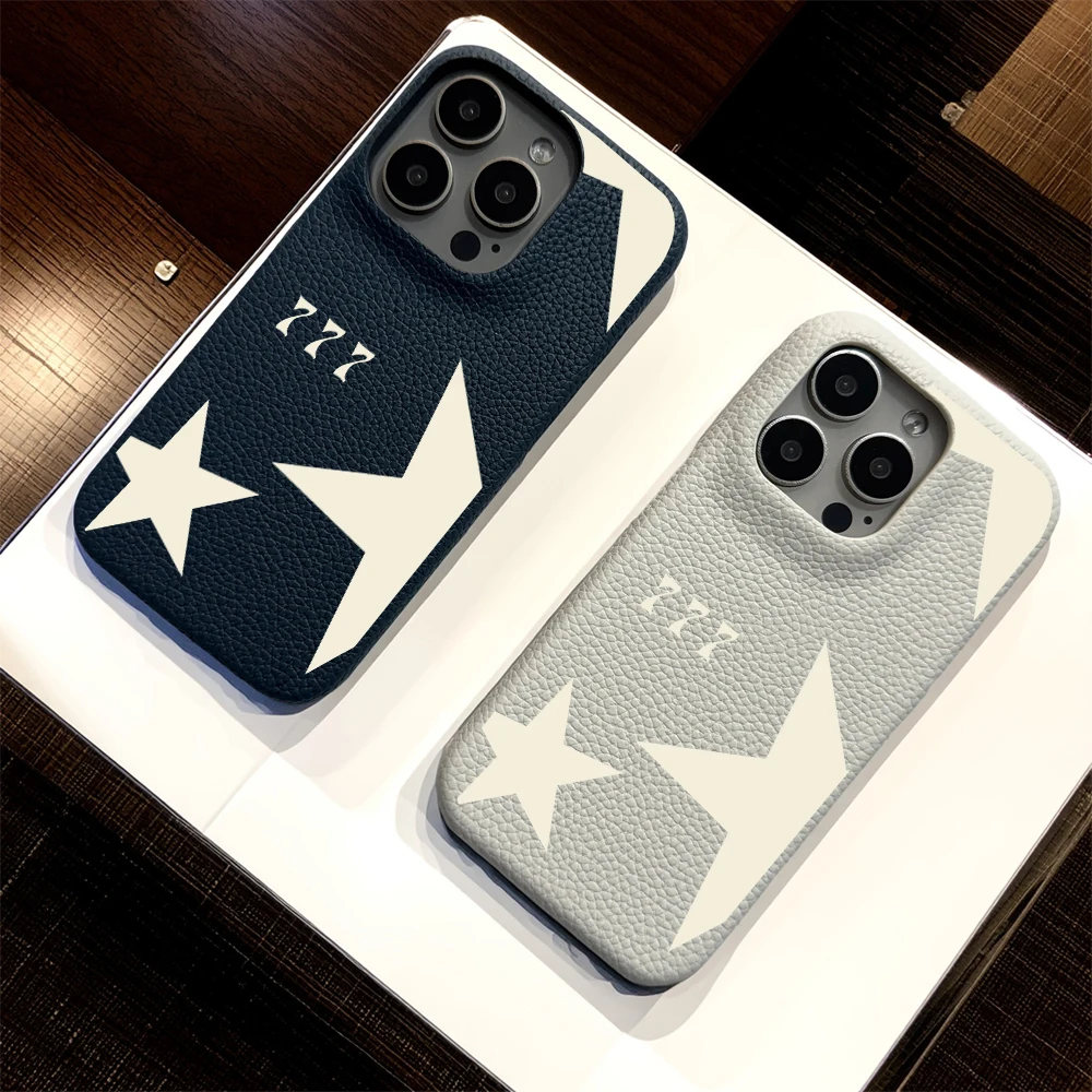 

777 phone case for iphone 16 15 14 plus 13 12 11 pro max 16E cover Luxury funda five-pointed star cases carcasa