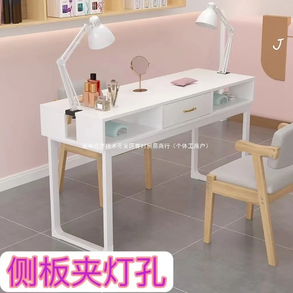Japanese log color fashion Internet celebrity light luxury double simple free shipping manicure table white chipboard
