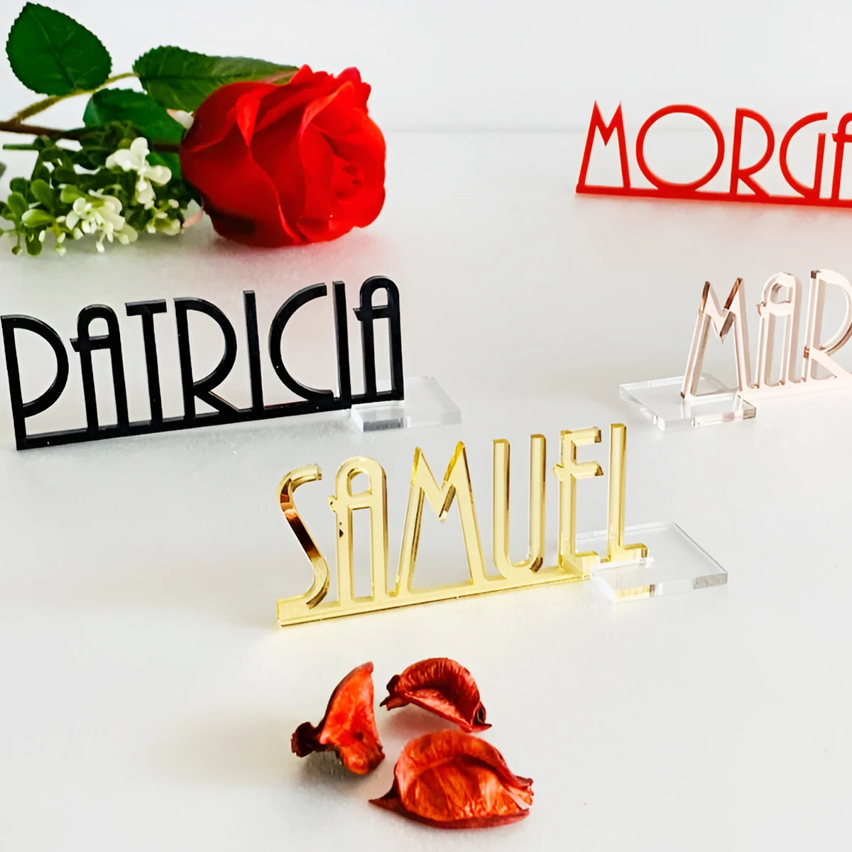 

Custom Wedding Place Cards with Base, Acrylic Name Place Card, Personalized Wedding Place Card, Event Party Decorations