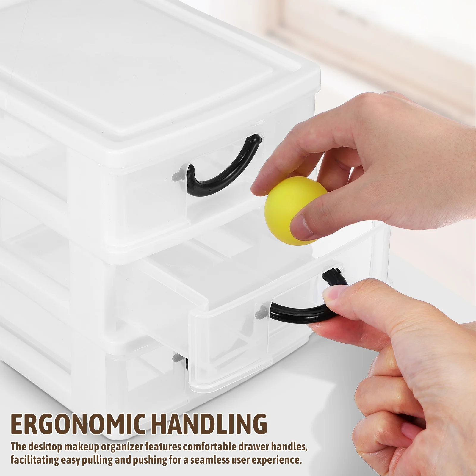 

Plastic Drawer Organizer Transparent Desk Storage Box Desktop Makeup Holder Craft Supplies Organizers Space Saving