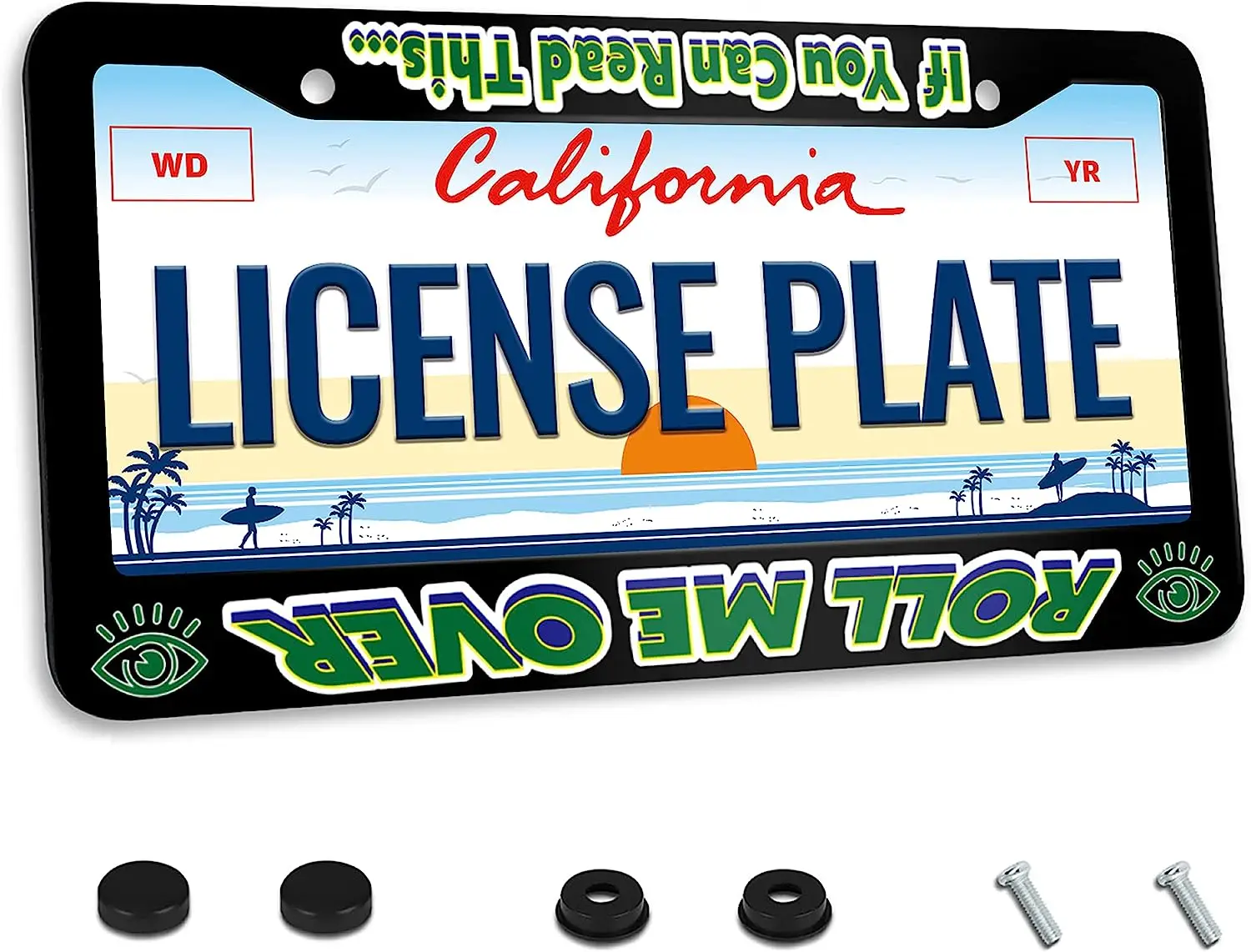 

If You Can Read This Roll Me Over License Plate Frame Funny Text License Plate Frames for Car Decorative for Standard US CA