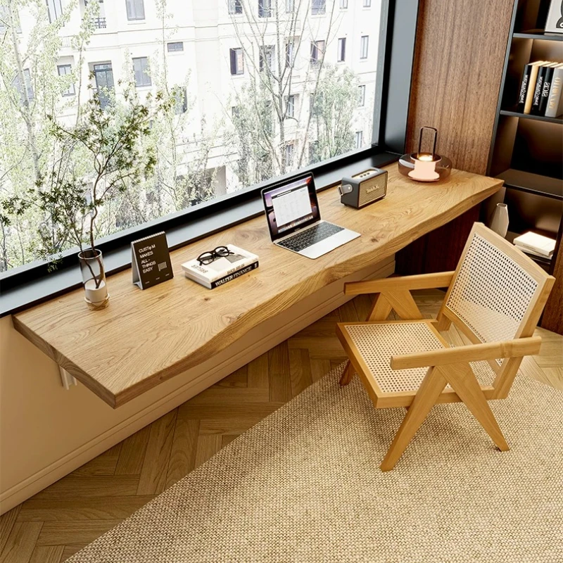 Modern Solid Wood Wall Desk Nordic Creative Window Side Floating Folding Long Table Study Bedroom Furniture Bureau Flottant FYFD