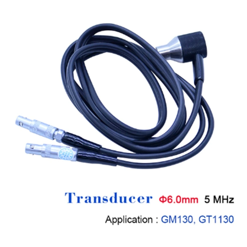 Ultrasonic Thickness Gauge Probe Cable Transducer Diameter 10Mm/5Mhz Probe Durable Easy Install