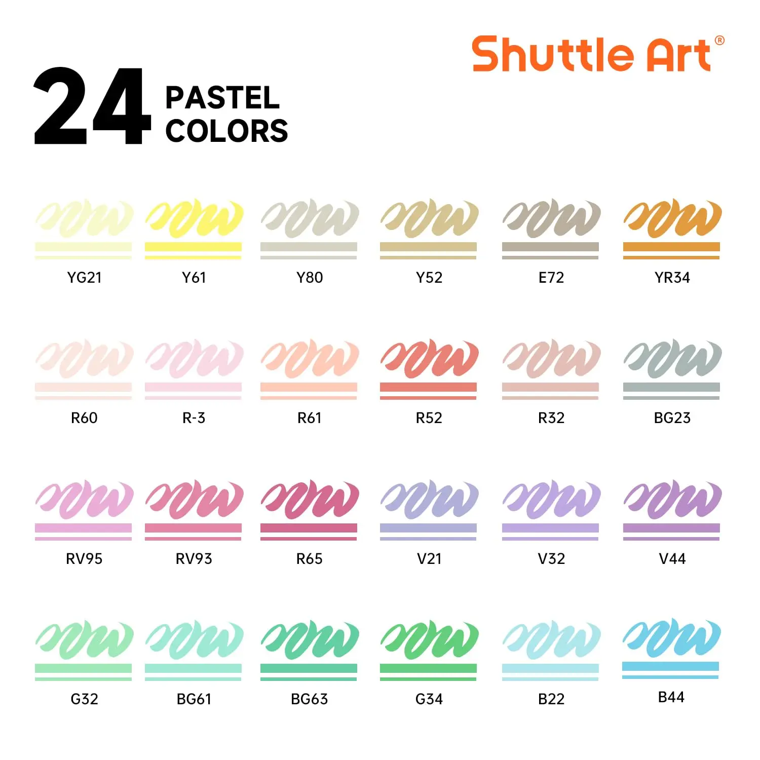 Shuttle Art Automatic Ink Control Acrylic Paint Markers, 24 Pastel Colors Brush Tip Acrylic Paint Pens for Rock Painting, Ceramic, Wood, Canvas, Glass, Stone, Fabric, Card Making, DIY Crafts