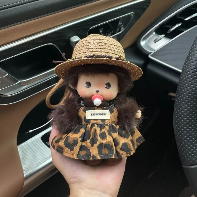 15cm Monchhichi Niedlicher Cartoon-Plüsch-Schlüsselanhänger Weiche Stofffigur Hängende Verzierung für Rucksack Mini Liebliches Feiertagsgeschenk