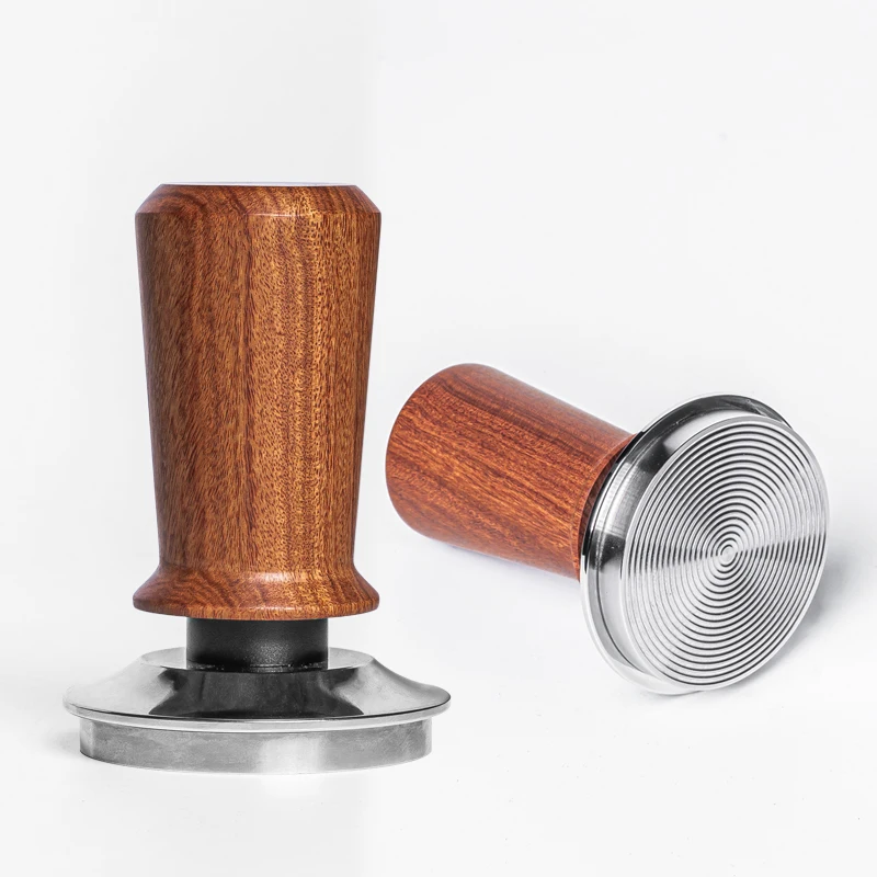 

51mm 53mm 58mm 30 lb Redrose Wood Handle Stainless Steel Base Espresso Barista Tool Spring Loaded Calibrated Coffee Tamper