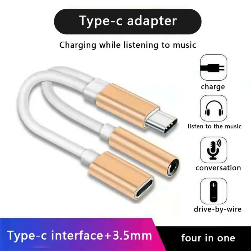 in 1 USB Type C To 3.5mm Aux Adapter Type-c 3 5 Jack Audio Cable Earphone Cable Converter for OnPlus Xioaomi Redmi