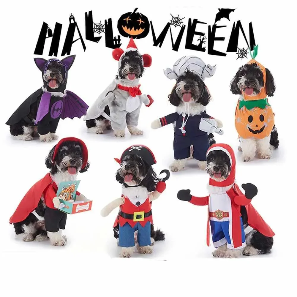 

Halloween Pet Costume With Hat Dogs And Cat Cute Funny DressUp Outfit For Party Cosplay Holiday Photos Puppy Kitten Clothing