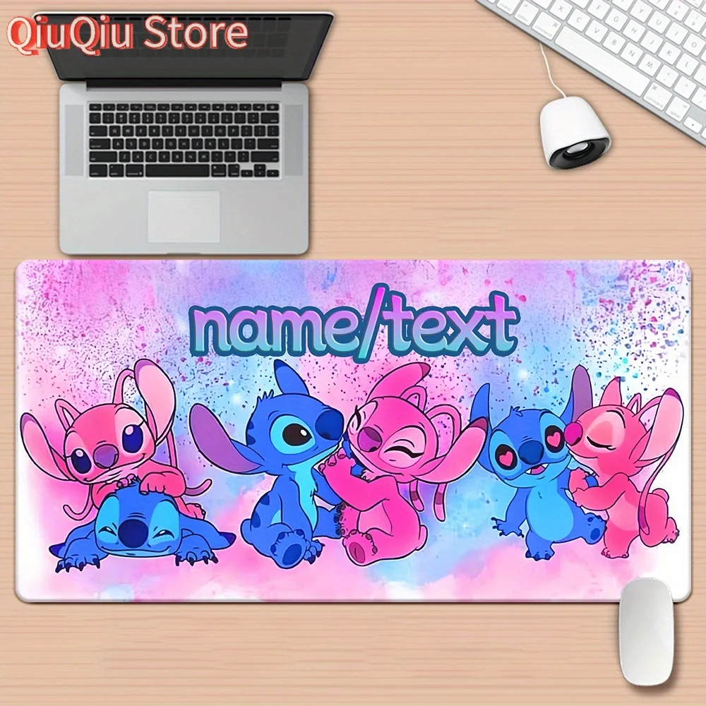 

Disney Stitch & Angel XXL Mouse Pad | Customizable Name/Text | Non-Slip Rubber Desk Mat for Gaming and Office | Vibrant Watercol