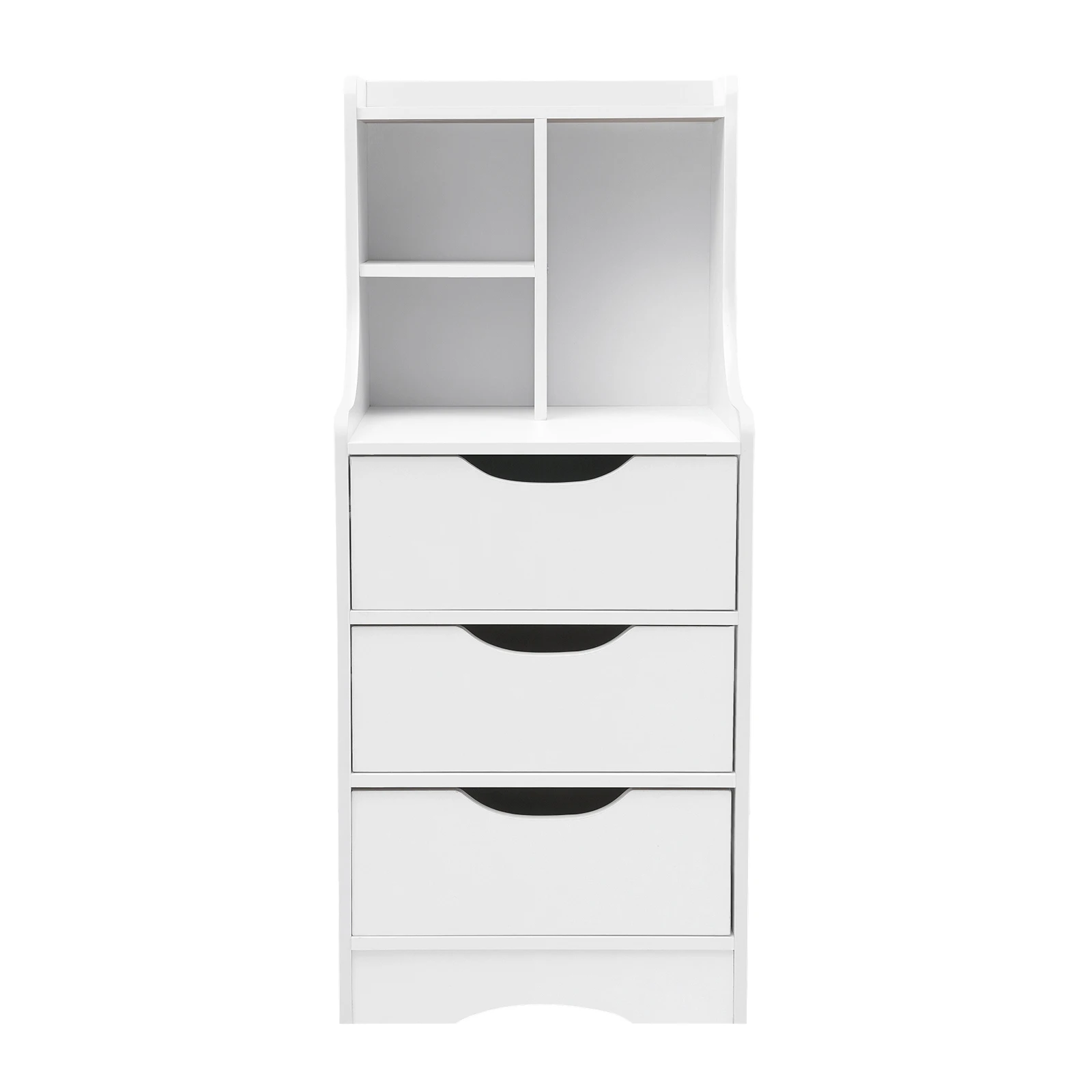

White Nightstand with 3 Drawers, Sturdy Density Board, Compact for Small Spaces, Modern Style for Bedroom or Closet