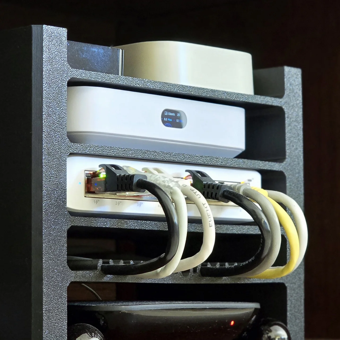 Desktop Mini Rack Mount For Unifi Switch Router Organizer Stand Bracket Home Network Equipment Storage Shelf Cable Management