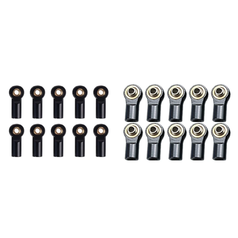 

20Pcs Metal M3 /M4 Link Tie Rod End Ball Joint For 1/10 RC Car Crawler AXIAL SCX10 D90 D110 Tamiya CC01,Black