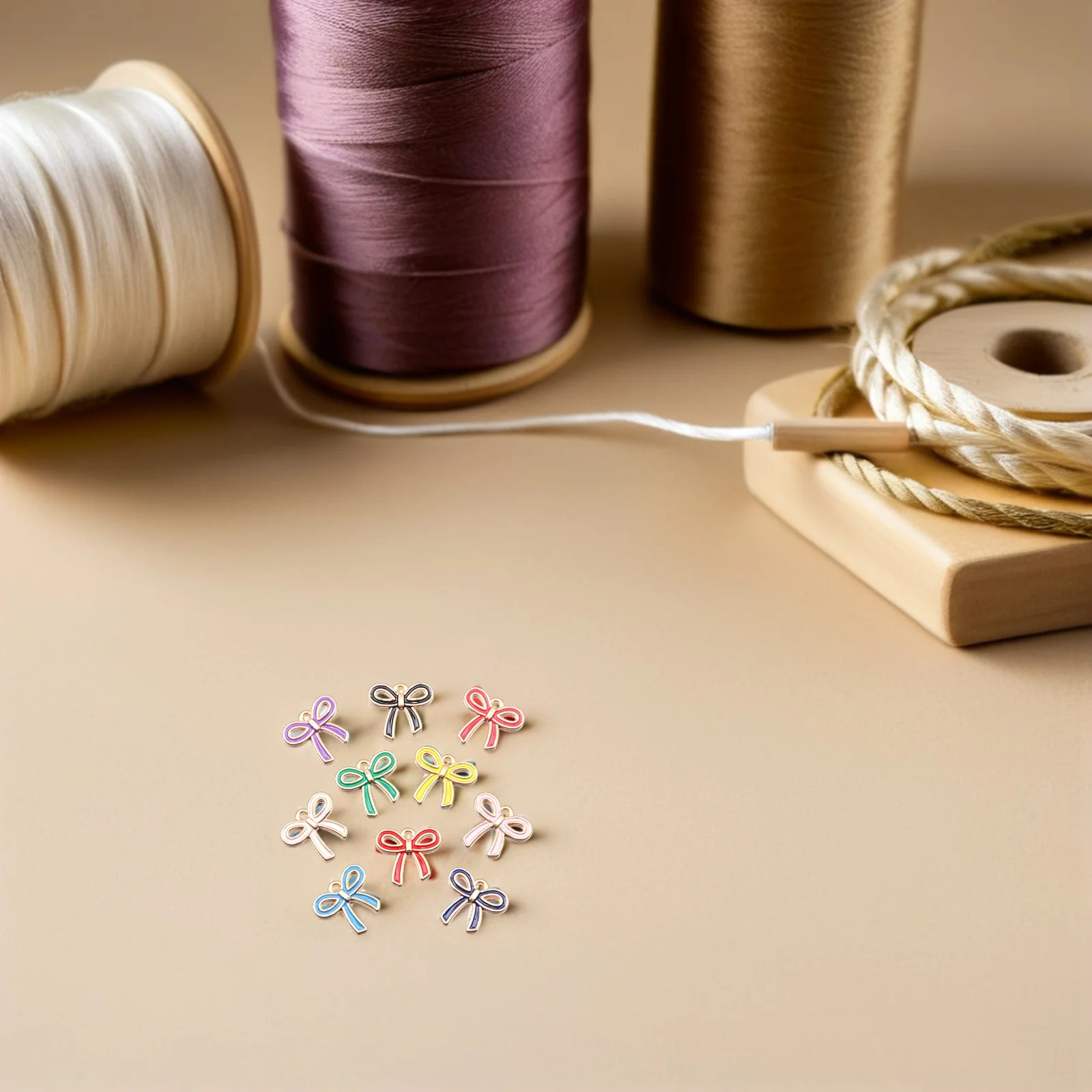 

50Pcs Alloy Mini Bowknot Connector Charms Colorful Bow Pendant Charms for DIY Jewelry Making Bracelet Necklace Craft