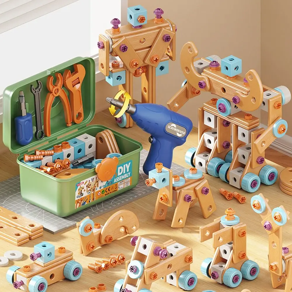 190 pièces bricolage boîte à outils de réparation pour enfants jouet assemblage jouets perceuse électrique jouet main démontage assemblage Puzzle drôle