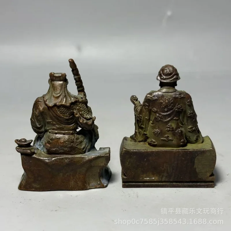 Antique statue of the God of Wealth Zhao Gongming, a decorative piece for home living rooms and Buddhist shrines