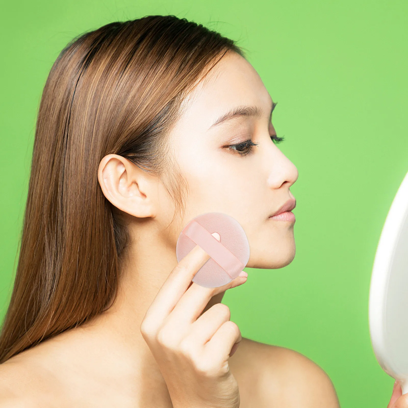 4Pcs Round Powder Puff Sponge for Foundation Loose Powder Makeup Non-Fluorescer Sponge Puff