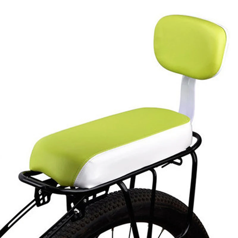 

New Bike Pad Bike Child Seat With Back Rest Bike Back Seat Bicycle Rear Rack PU Leather Soft Cushion For Cycling Parts