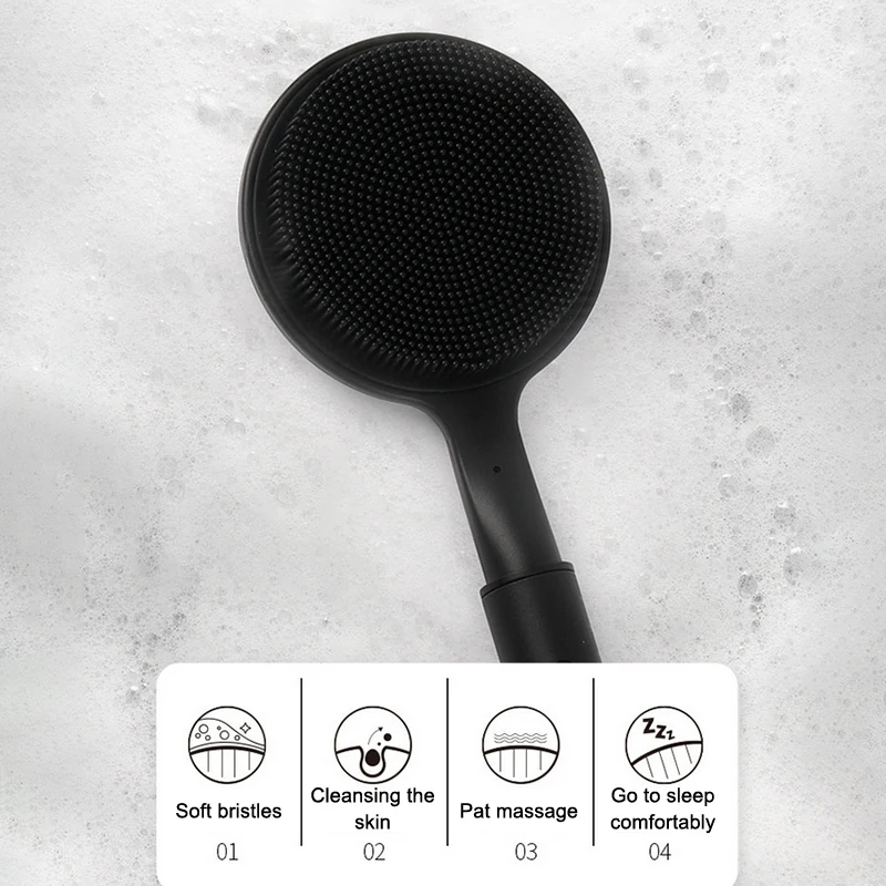 1pcs Silicone Back Scrubber For Shower Bath Body Brush With Telescopic Adjustable Long Handle Double Sided Shower Brush