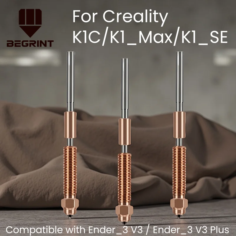 For Creality K1C Nozzle All-in-one Hardened Steel Titanium High Flow Upgraded K1C K1 Max Nozzle 0.2/0.4/0.6/0.8mm For Ender3 V3