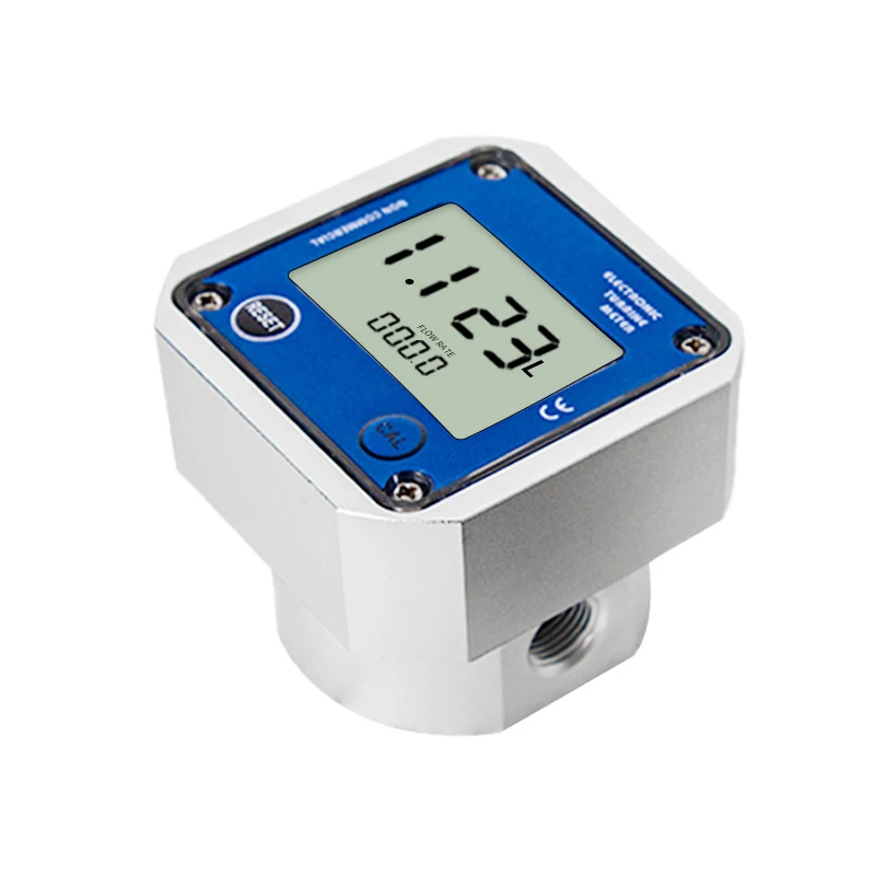 Digital Turbine Flowmeter 0.5-50L/min for Liquid Power Supply by Battery Aluminium Alloy Elliptical Gear Flow Meter