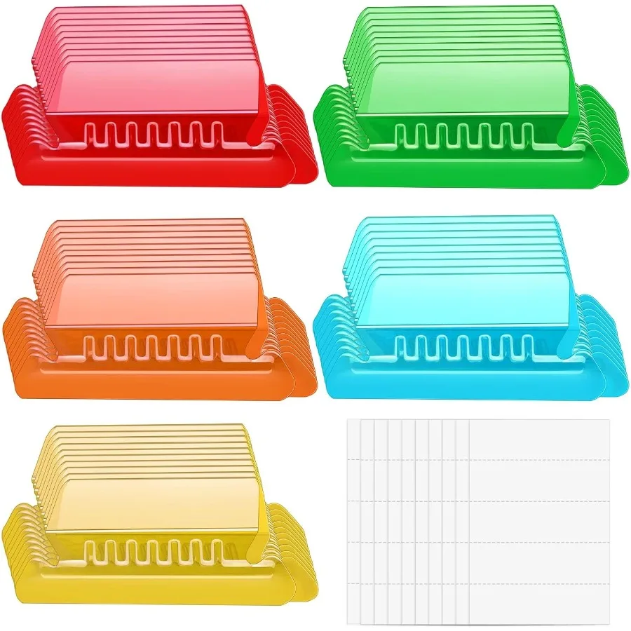 

Вкладки для папок с файлами 50 комплектов подвесных вкладок для папок с файлами и вкладышами Пластиковые вкладки для подвешивания папок Многоцветные