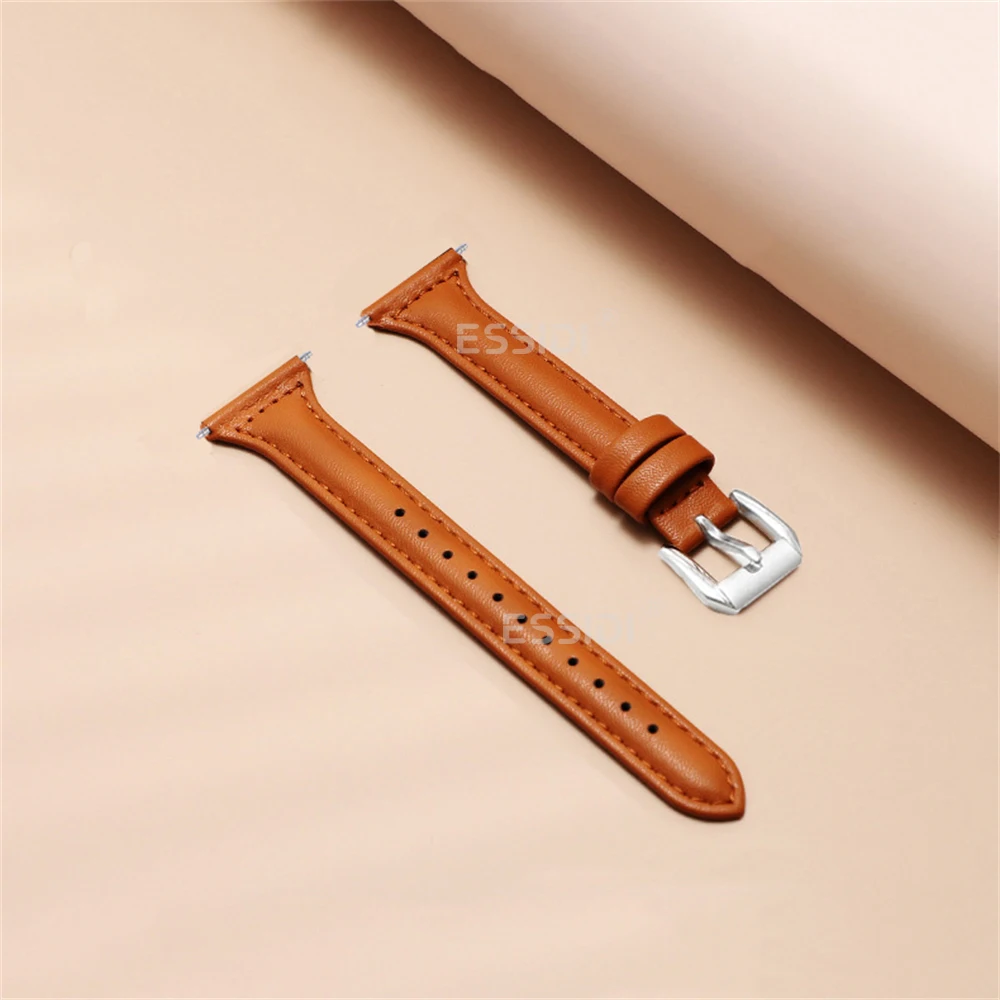 20mm Slim Leather Watch Band For Huami Amazfit GTS 4 3 2 2e Mini Women Bracelet Strap Correa For GTR 42mm Bip 3 S U Lite Pro