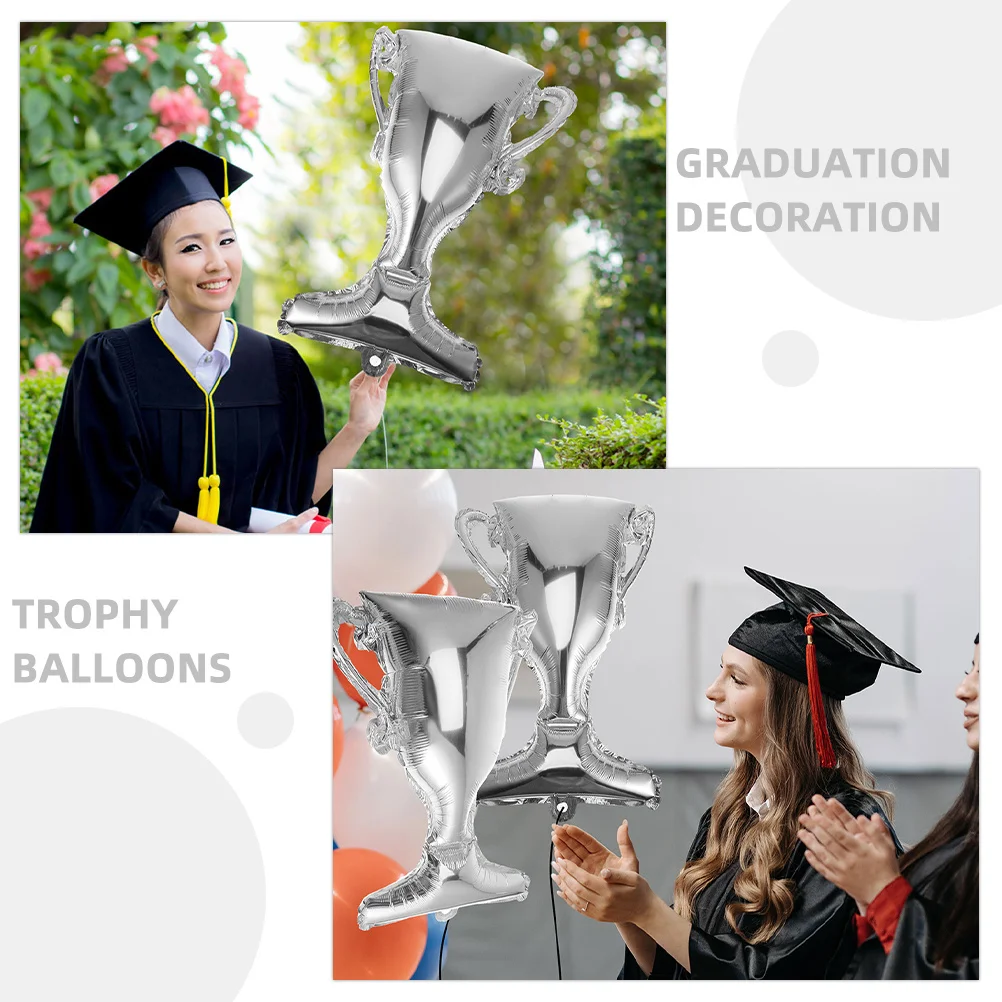 

4Pcs Trophy Balloons Aluminum Foil Graduation Party Decorations Supplies Trophy Balloon Graduation Balloons Congrats Balloon