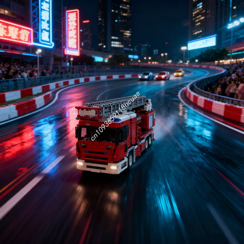 

4501 шт. MOC Scania L пожарная машина проигрыватель модель здания Рождественский подарок блоки строительство собрать DIY игрушки образовательный кирпич