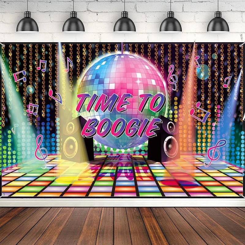 Photography Backdrop Banner 60's 70's 80's Photo Booth Background Wall Decorations For Disco Birthday Party Supplies Poster