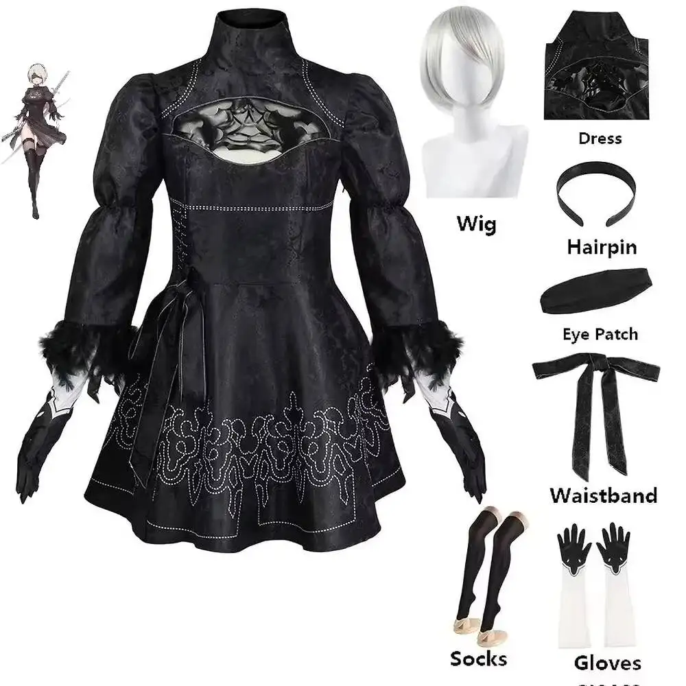 

Nier Automata Cosplay Costume Yorha 2B Sexy Outfit Game Figures Suit Women Role Play Costumes Girls Halloween Party Fancy Dress