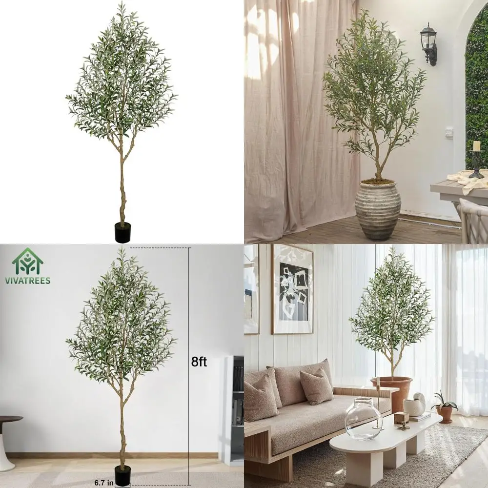 

Искусственное оливковое дерево для дома, высота 96 дюймов, искусственное оливковое дерево с горшком, искусственное дерево в горшке с фруктами для украшения дома и офиса