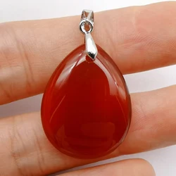 Natural Red Agate Stone Teardrop Pendant Lucky Jewelry S401