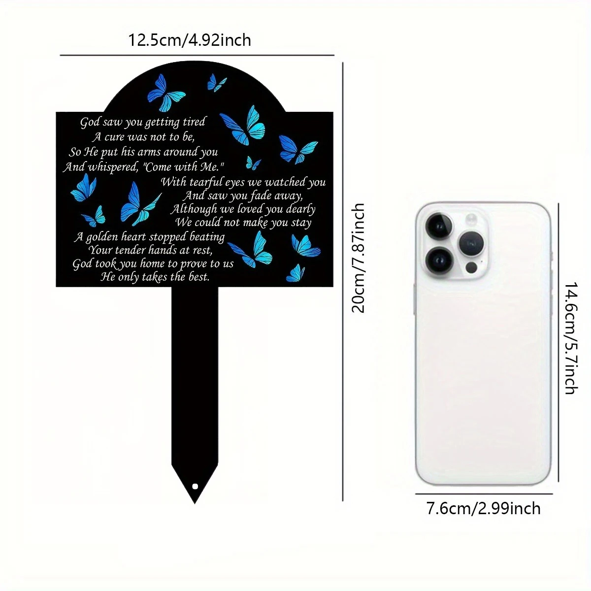 A Classic -Style Butterfly Memorial Stake for Thanksgiving - a Ground-Mounted Garden Decoration, a Non-Electric Tribute Plaque