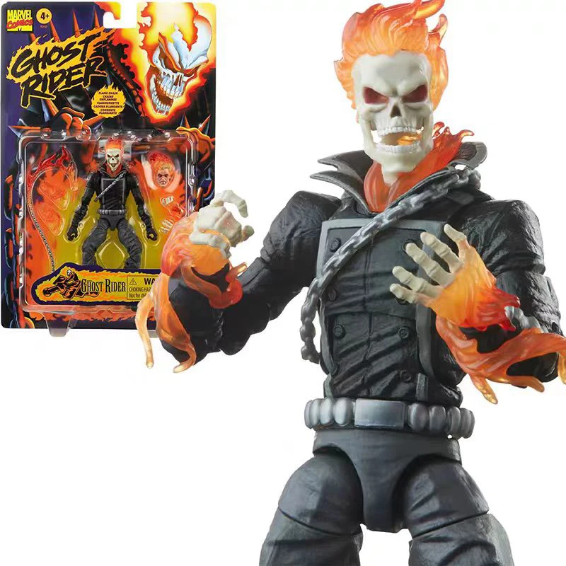 Neu auf Lager Hasbro Retro-Hängekarte Marvel Legends Series Ghost Rider 6-Zoll-Actionfigur Modell Geschenk Spielzeug Sammlerstücke