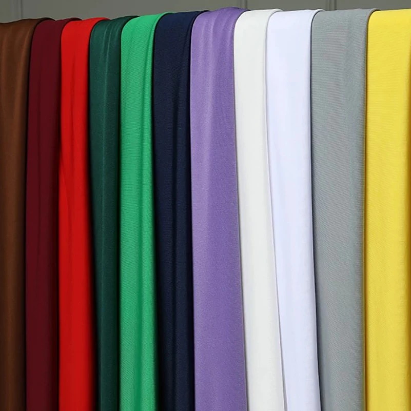 Thin Milk Silk Fabric Plain Knit Jersey Cloth Composite Base Fabric Soft Smooth Material for T Shirts Garment Lining Inner Liner