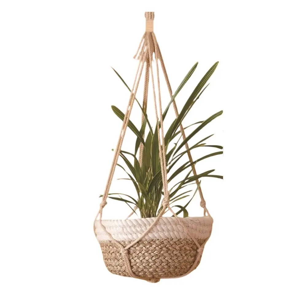 for Indoor Living Room Balcony Macrame Plant Hangers Handmade Garden Plant Pot Holder Decor Cotton Rope Hanging Planter
