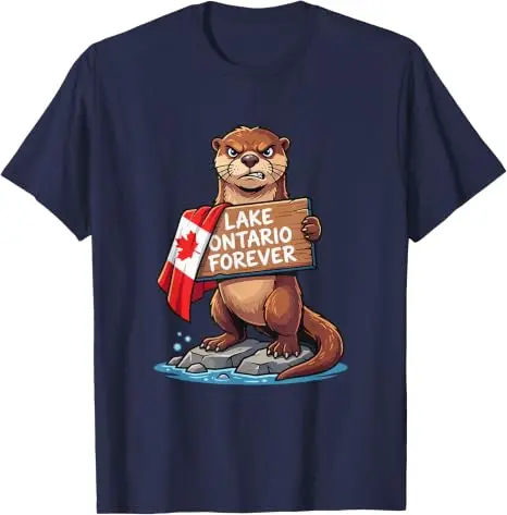 Lake Ontario Forever Otter Animals Flag Lustiges Anti-Lake-America T-Shirt Y2k Pro Lake Ontario Beaver Grafik-T-Shirt für Männer Jungen – Detail 28