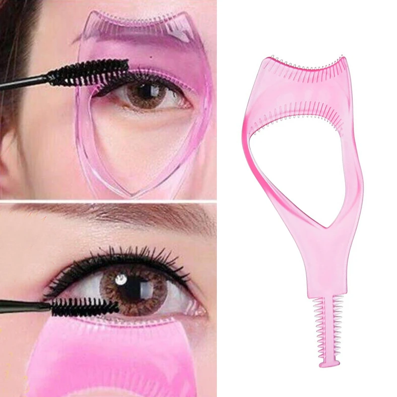 Eyelash Tools 3 in 1 Makeup Mascara Shield Guide Guard Curler Eyelash Curling Comb Lashes Cosmetics Curve Applicator Comb