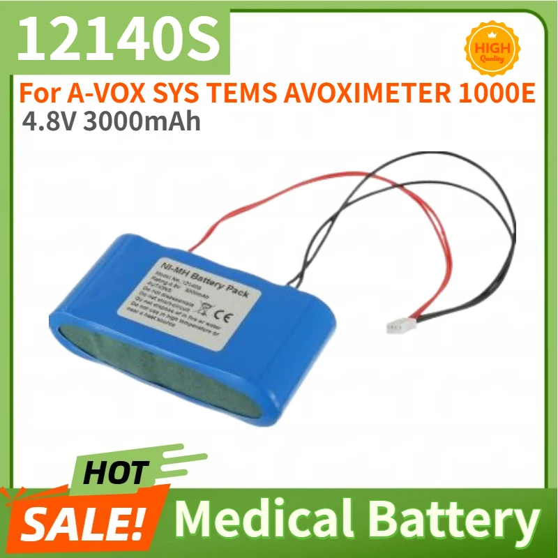 4.8V 3000mAh High Quality Medical Battery 12140S for A-VOX SYS TEMS AVOXIMETER 1000E Brand New Replacement Battery