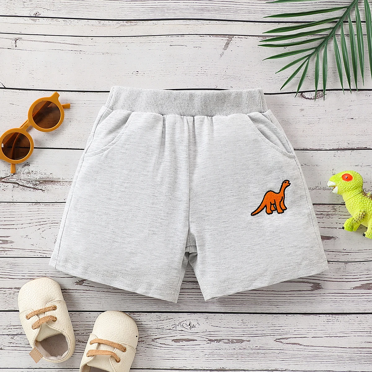 PatPat Dinosaur Pattern Toddler Boy Shorts Set, 1pc, Polyester/Spandex Blend, Machine Washable