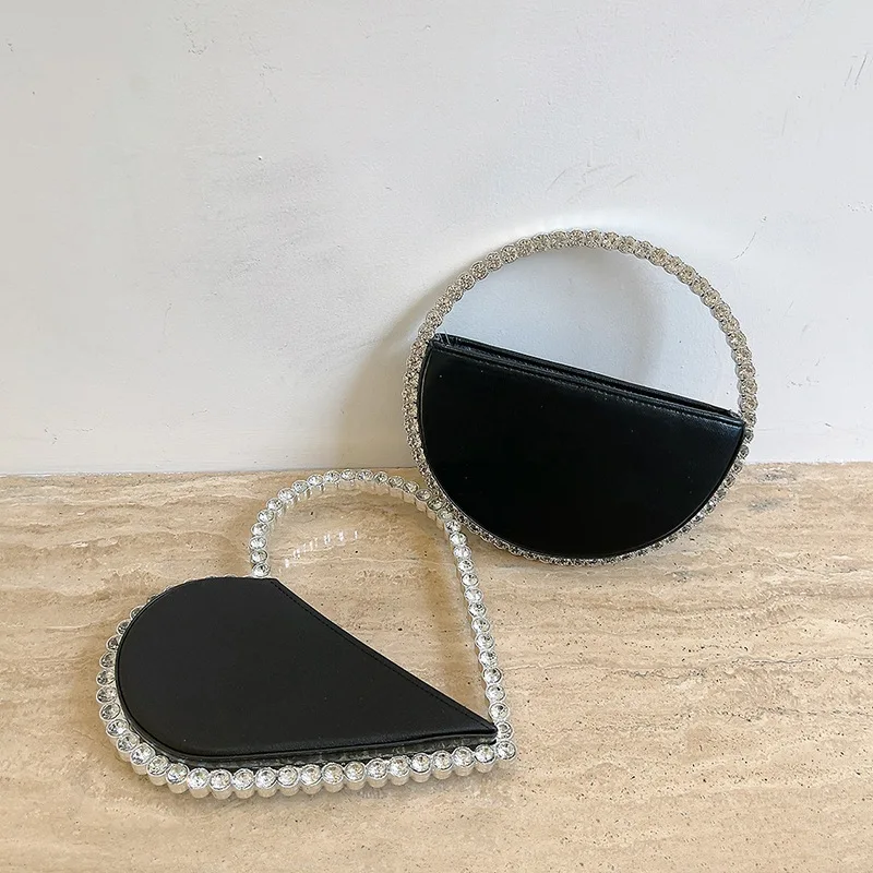 

Ele Вечерний клатч с сердечком, сумочка с кольцом, женская сумка через плечо из полиэстера, летняя модная тенденция