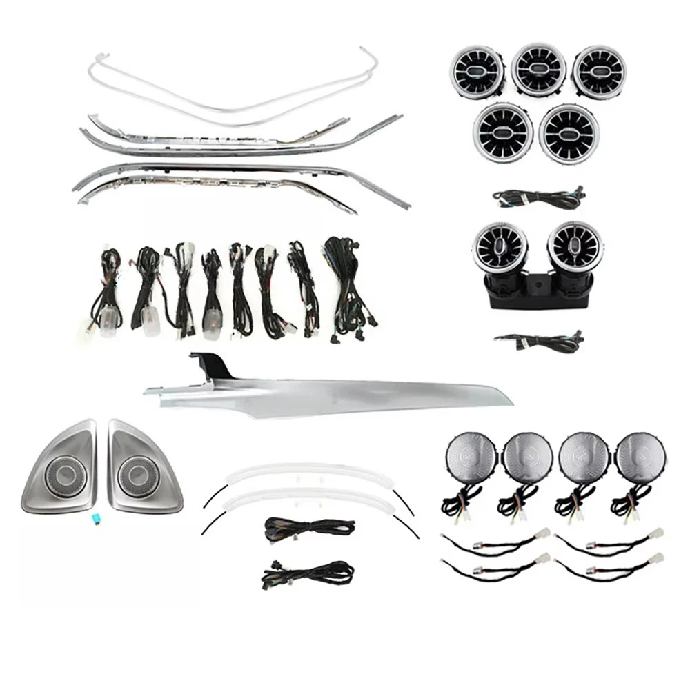 

Система освещения W205 для автомобилей, 64-цветная подсветка салона, C-Class 2015-2021, GLC X253, внутреннее освещение автомобиля