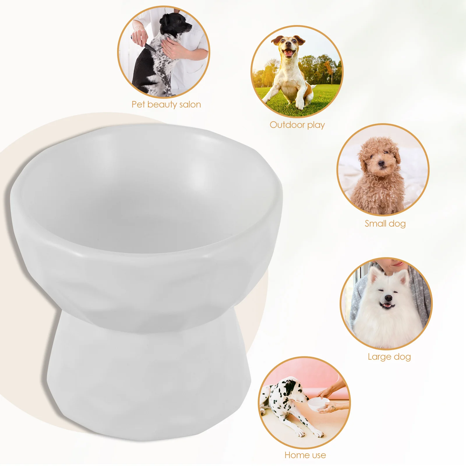 

Elegant Ceramic Cat Food Bowl High Heel Pet Feeding Basin Smooth Surface Scratch Resistant Non Slip Base Dog Water Bowl