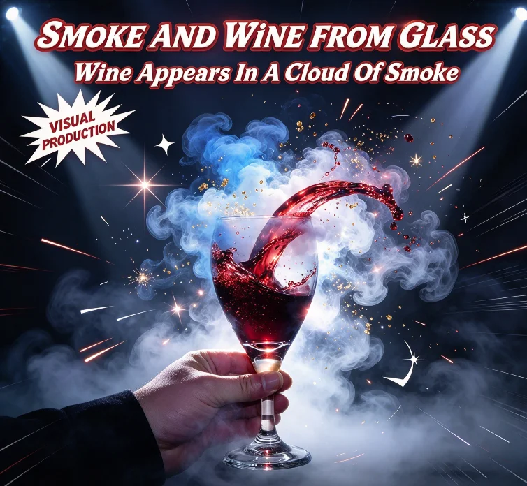 Smoke and Wine From Glass Magic Trick Visual Transformation Illusion Stage Magic Props Mentalism Magician Gimmicks