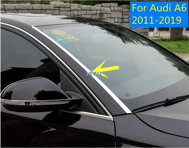 

Для Audi A6 2011-2019 автомобильный Стайлинг 2 шт. полоса для лобового стекла переднего ветрового стекла рамка отделка Литье стикер внешние аксессуары