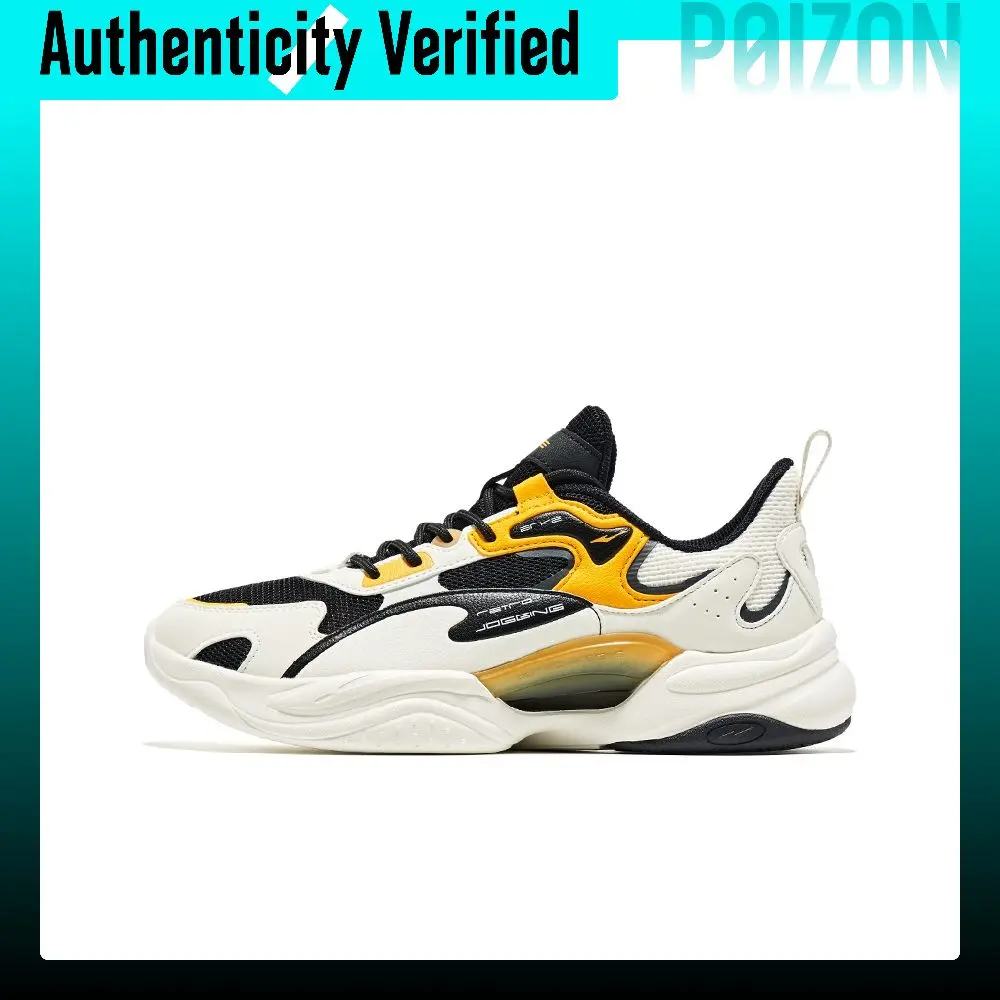 Erke Low top Running Shoes Men's White Black Orange Yellow 11122220069-002