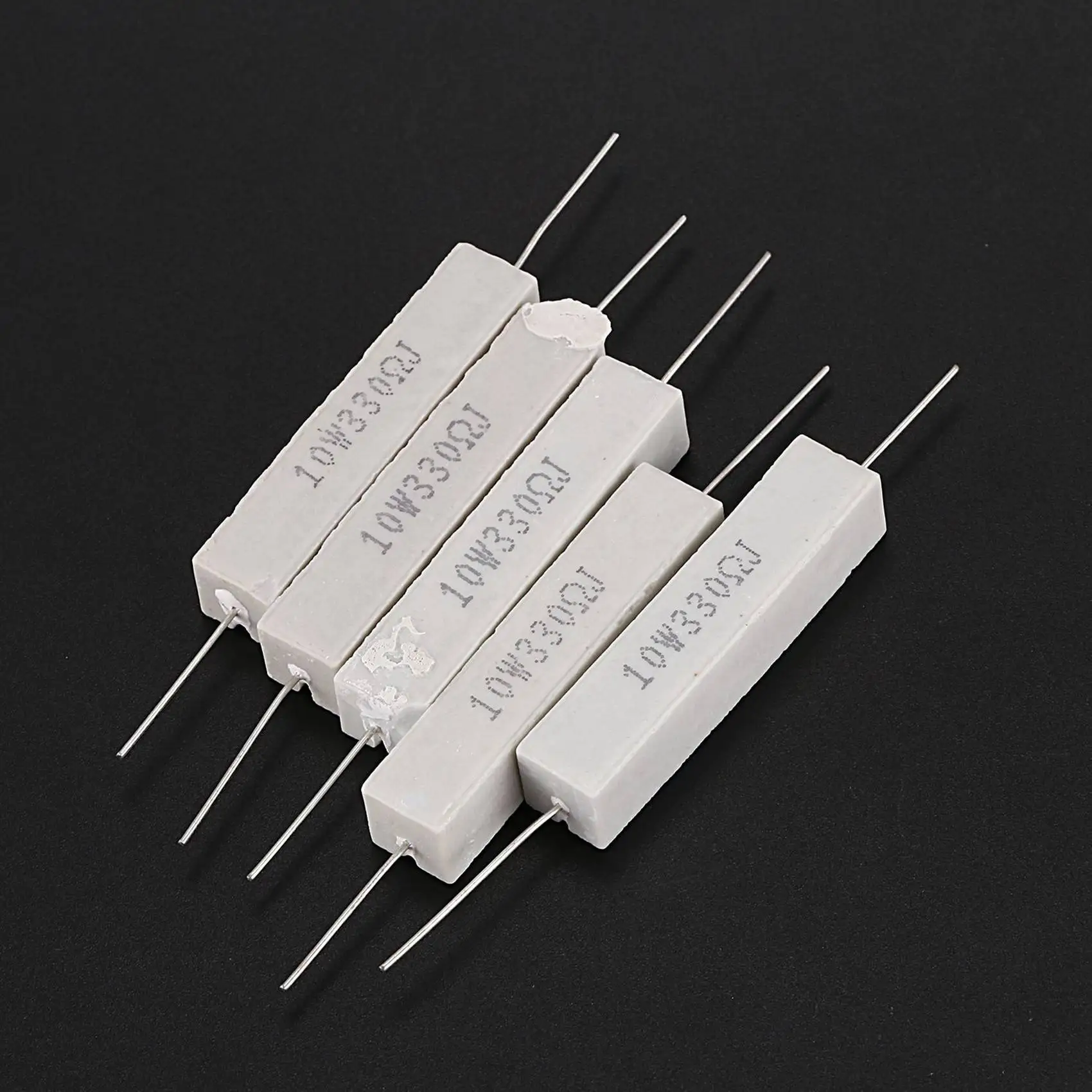APPLIA-10 X 330 Ohm 5% 10W Watt Wirewound Cement Resistors White