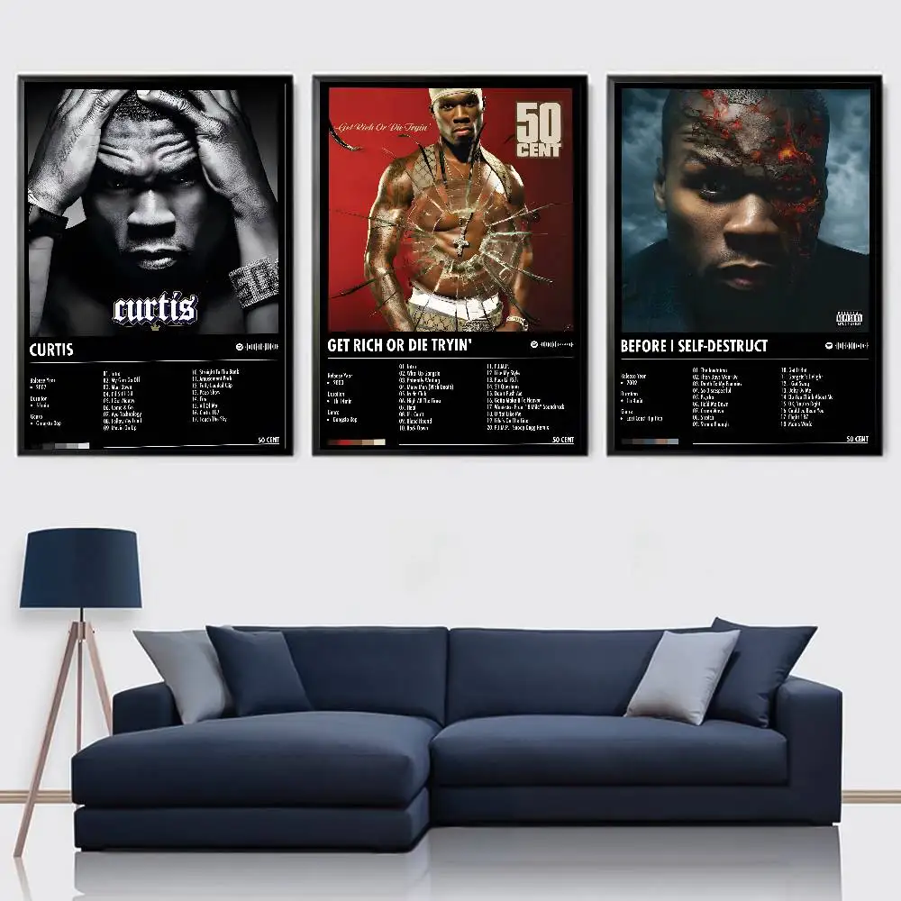 Popular Music Singer 50 C-cents High-Quality Posters Aesthetic Wall Painting Stickers For Dormitory And Living Room Decor